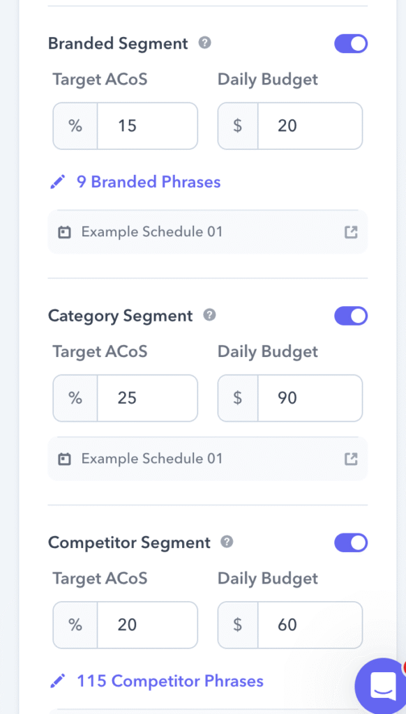 Perpetua targeting segments